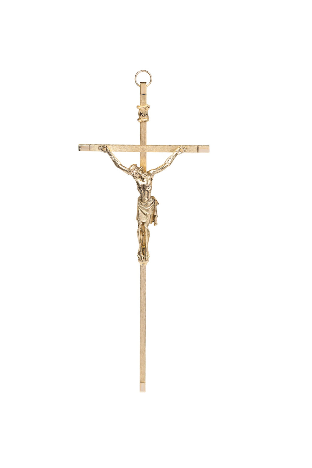 CRISTO #16 CUADRADO RAYADO DORADO