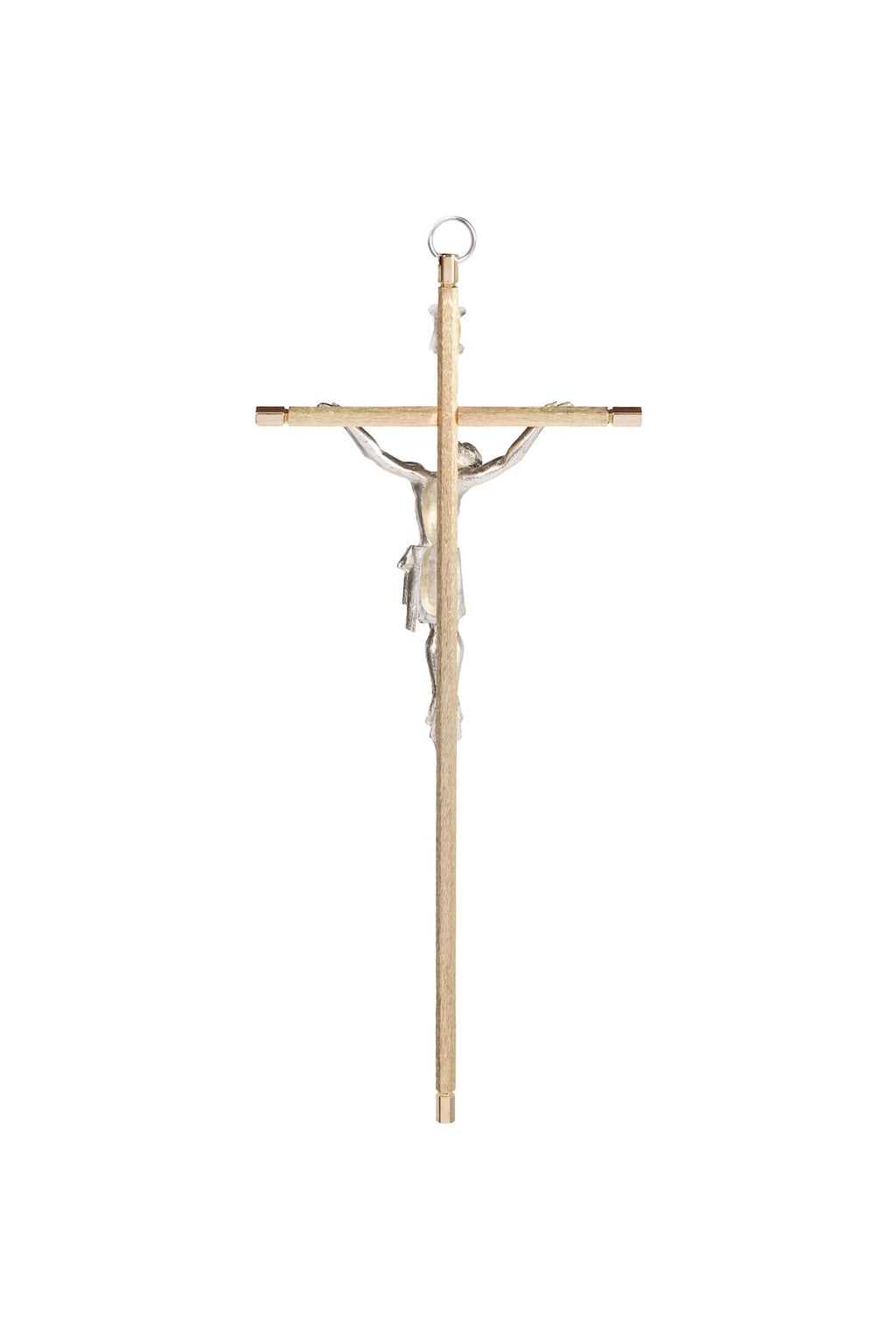CRISTO HEXAGONAL RAYADO DORADO ESPEJO