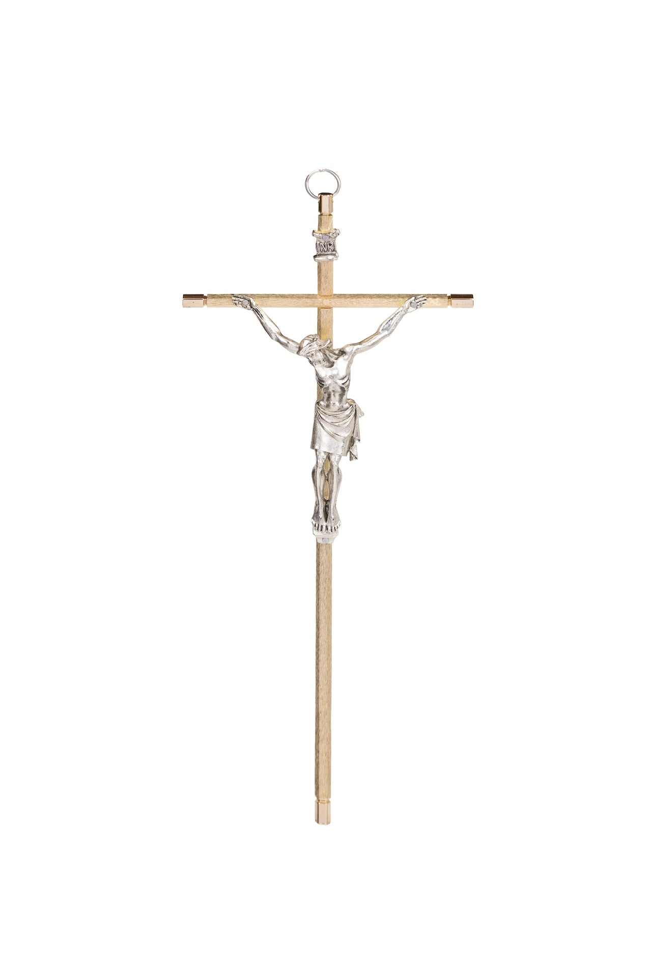 CRISTO HEXAGONAL RAYADO DORADO ESPEJO