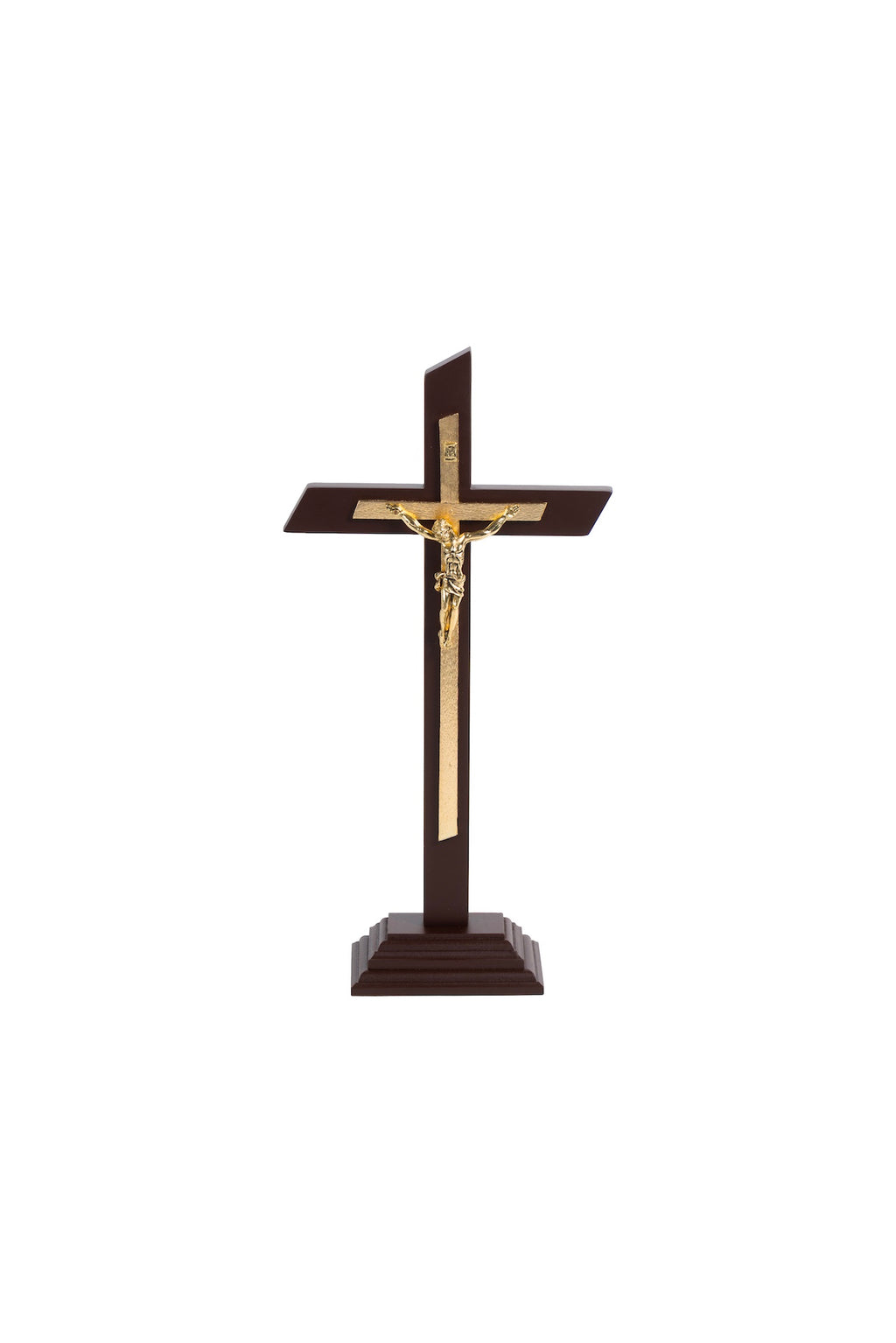 CRISTO #10 DOR SOLERA EN MAD. CHOCOL. CON BASE