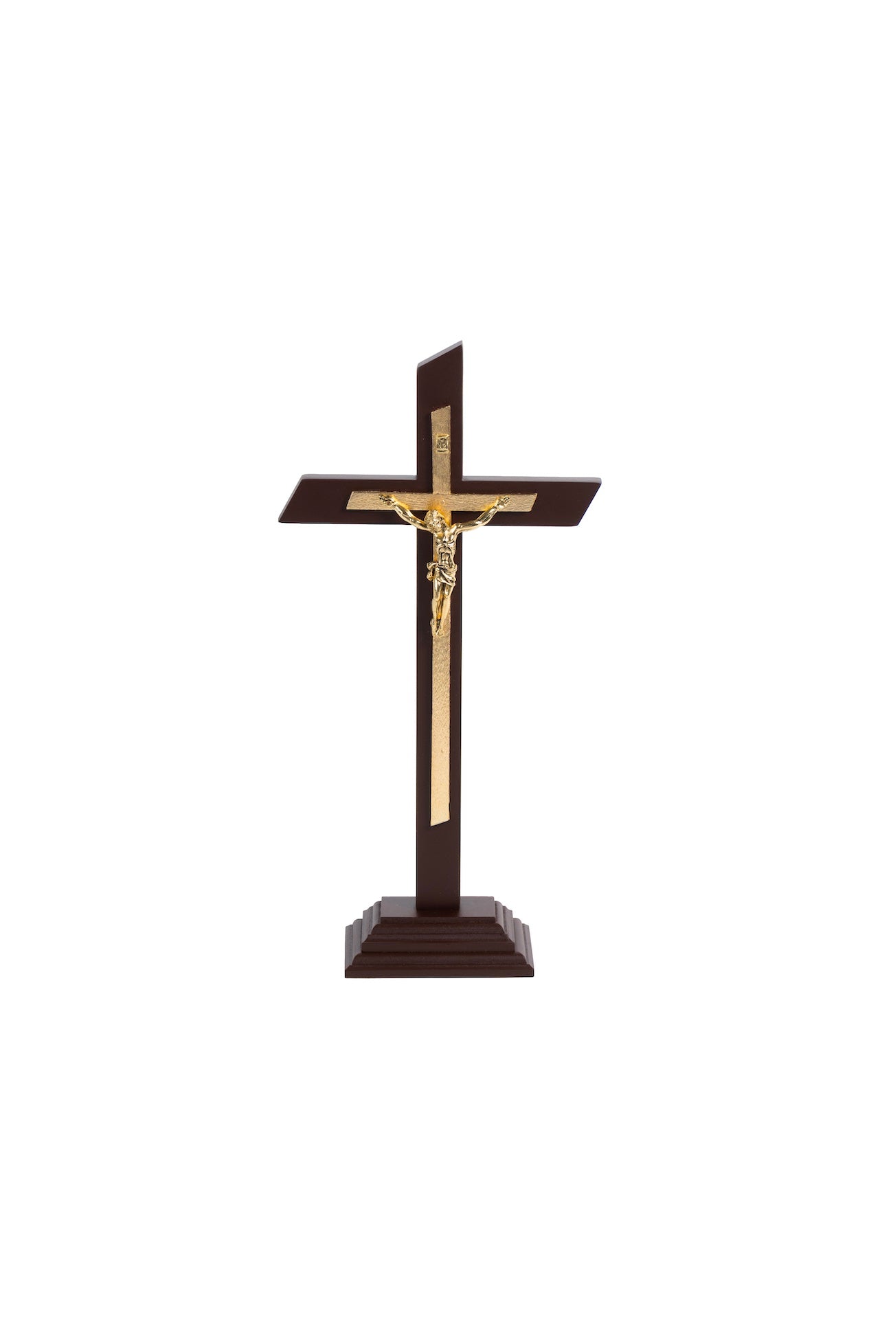 CRISTO #10 DOR SOLERA EN MAD. CHOCOL. CON BASE