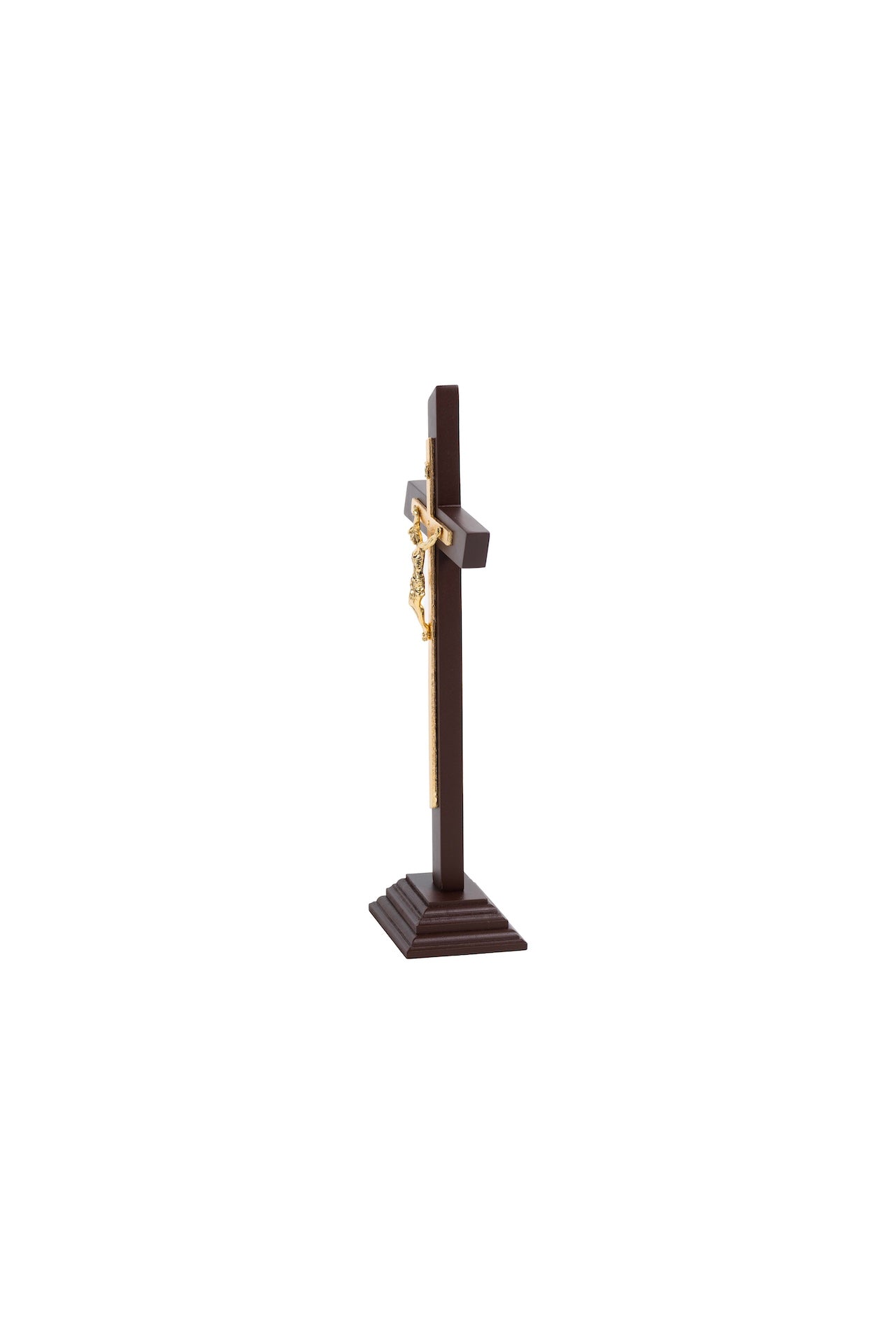 CRISTO #10 DOR SOLERA EN MAD. CHOCOL. CON BASE