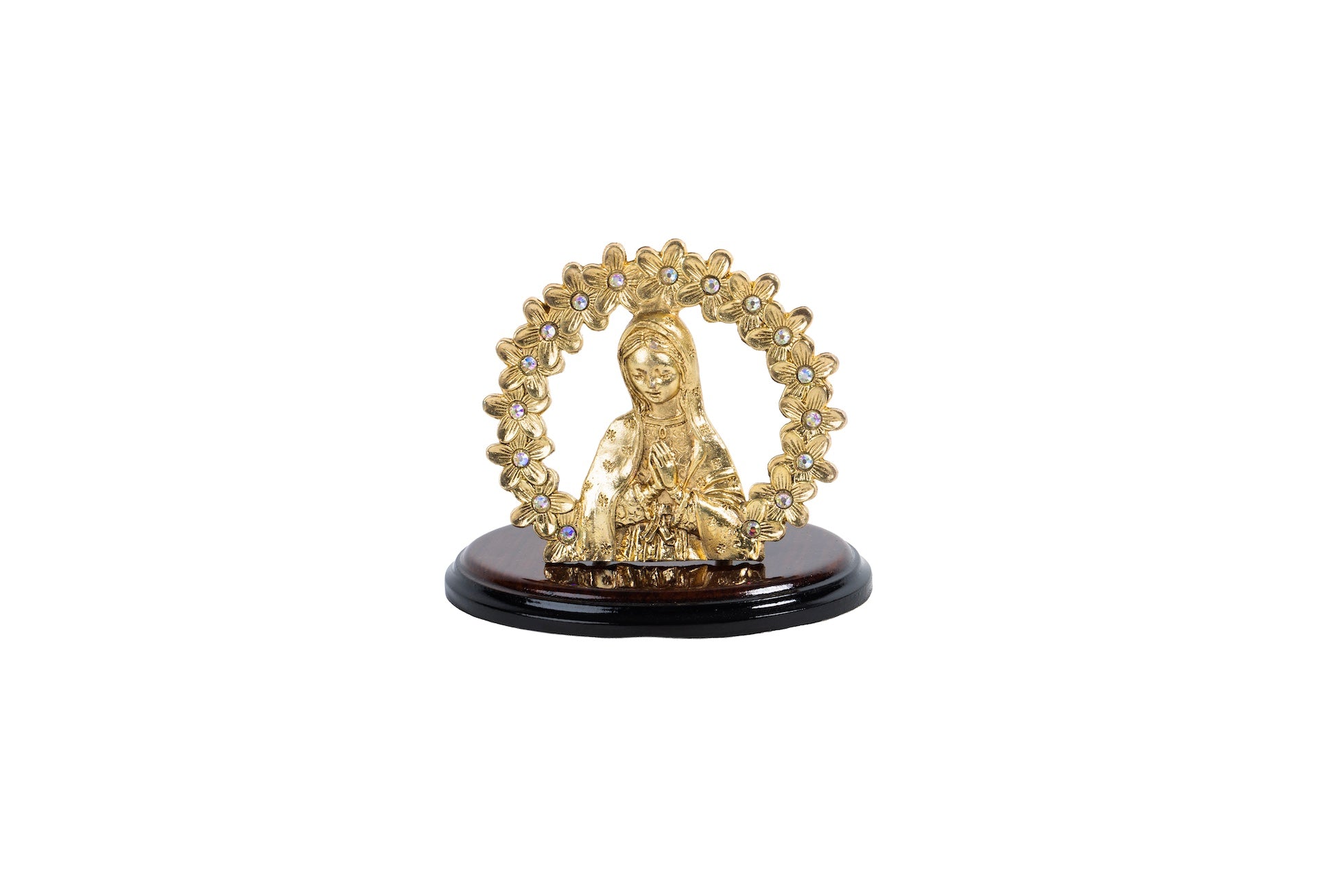 VIRGEN GPE. MED. CUERPO DOR. C/BASE MAD.